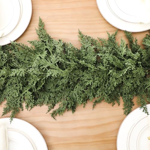 Jutom 2 Pcs 6 ft Artificial Cedar Garland for Christmas