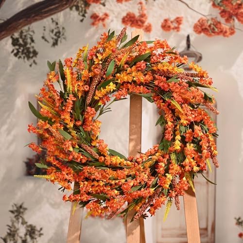 Waipfaru 24 Inch Fall Wreaths for Front Door Outside