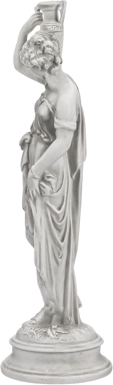 Design Toscano Dione the Divine Greek Water Woman Indoor/Outdoor Garden Statue, Medium, 22 inches tall, Cast Stone