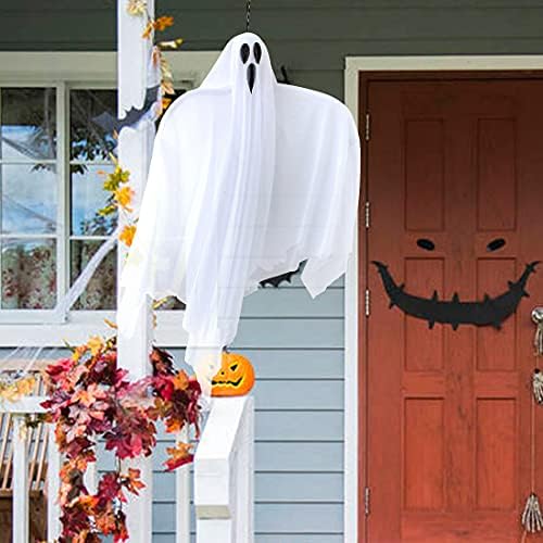 4 Pcs 31.5" Hanging Ghosts Halloween Decorations Outdoor, Hanging Ghosts Halloween Decor for Garden Yard Patio Lawn
