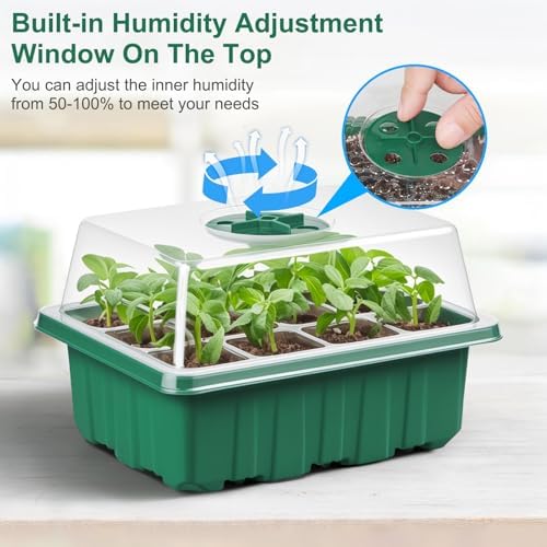 10 Pack Seed Starter Trays, 120 Cells with Humidity Domes and Base Trays