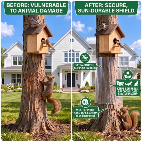 200" Squirrel Baffle for Tree Trunk, Protector Guard for 4x4 Post & Pole