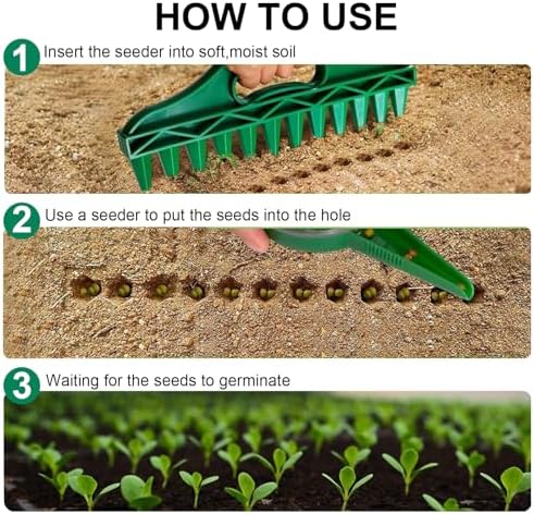 Seed Spreader 4PCS Sowing Seeds Dispenser Set Mini Seed Dispenser for Small Seeds Handheld Seed Planter Tool Seed Dibber Multifunctional Seed Spacer Gardening Tools
