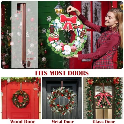 2 Pack Wreath Hanger for Front Door, 20 lbs Christmas Wreath Door Hanger