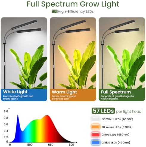 LBW Grow Lights for Indoor Plants, 75" Tall Full Spectrum Plant Grow Light