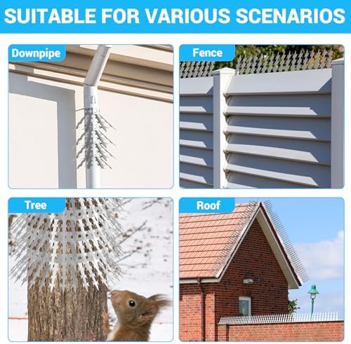 Bird Spikes/Squirrel Baffle for Bird Feeder Pole,Deters Pigeon,Raccoon,Cat