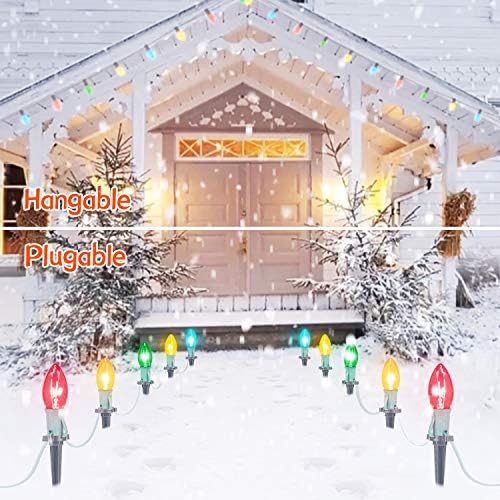 Christmas Pathway String Lights Outdoor,2Pack Total 51.4FT C9 Pathway Light