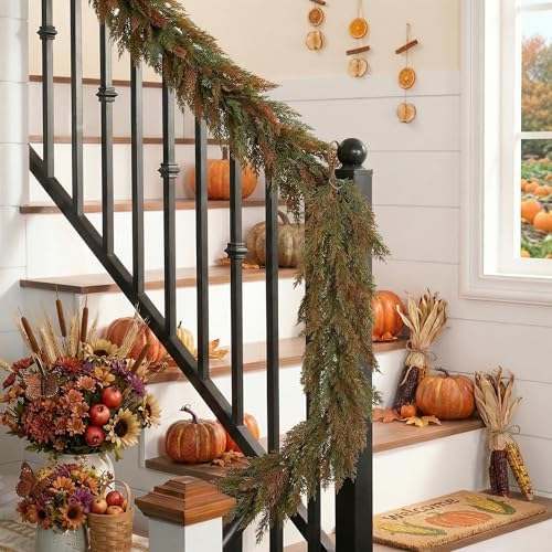 Valery Madelyn 6ft Artificial Norfolk Fall Garland for Mantle