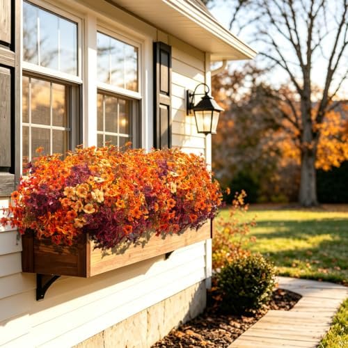 20 Bundles Fall Artificial Flowers UV Resistant Outdoor Autumn Porch Decor