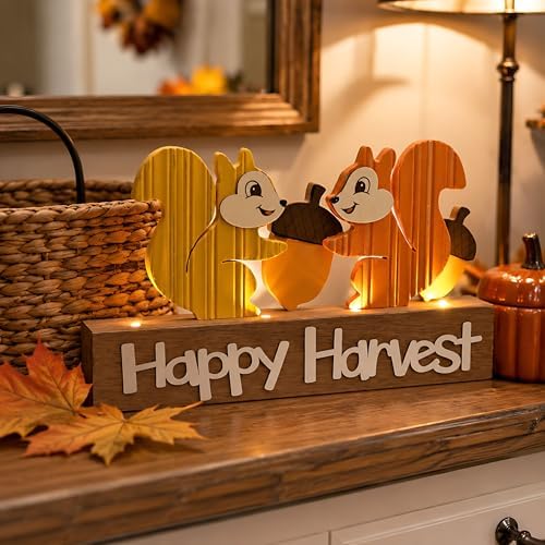 Valery Madelyn Fall Decorations for Home with LED Lights, 12 Inch