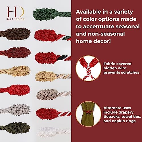 Haute Decor Decorative Twist Ties, 6 Pack, 20 inches (Green) - Hang Garland, Lights, Decorations