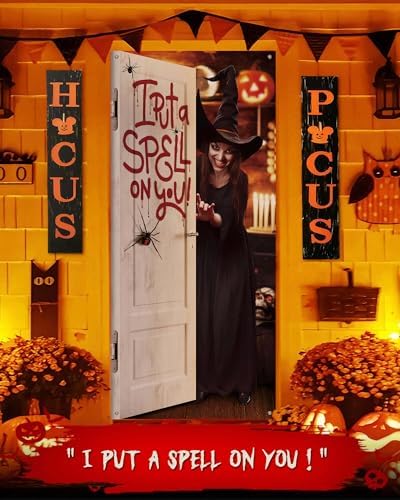 Halloween Door Cover Decor, Outdoor Party Wall Backdrop Sign