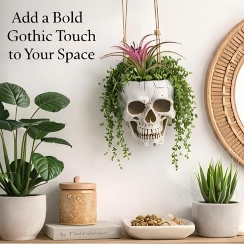 Resin Gothic Skeleton Air Plant Planter for Tilandsia(7'' No.3)