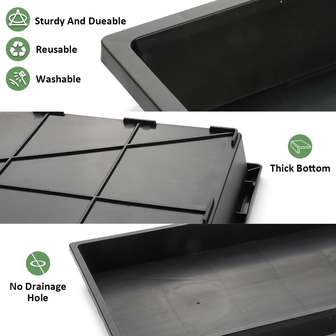 5 Pack 1020 Plant Tray with Tall Dome (7.3 inch), Plastic Flat Seed Starter Tray with Humidity Domes, Heavy Duty 1020