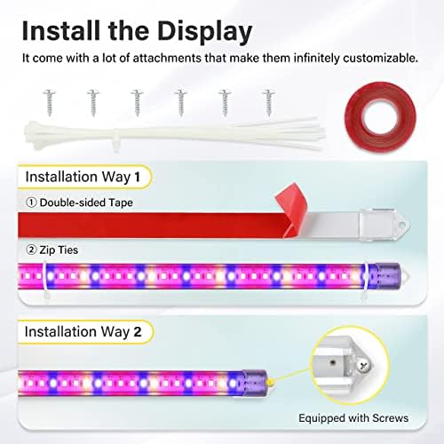 iPower 40W LED Plant Grow Light Strips Full Spectrum for Indoor Plants with Auto ON/Off 3/9/12H Timer, 10 Dimmable Levels 48 LEDs Per Tude, for Hydroponics Succulent