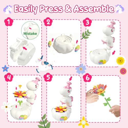 RISUNTOY Flower Craft Kits for Kids 4-8, DIY Fabric Bouquet Set