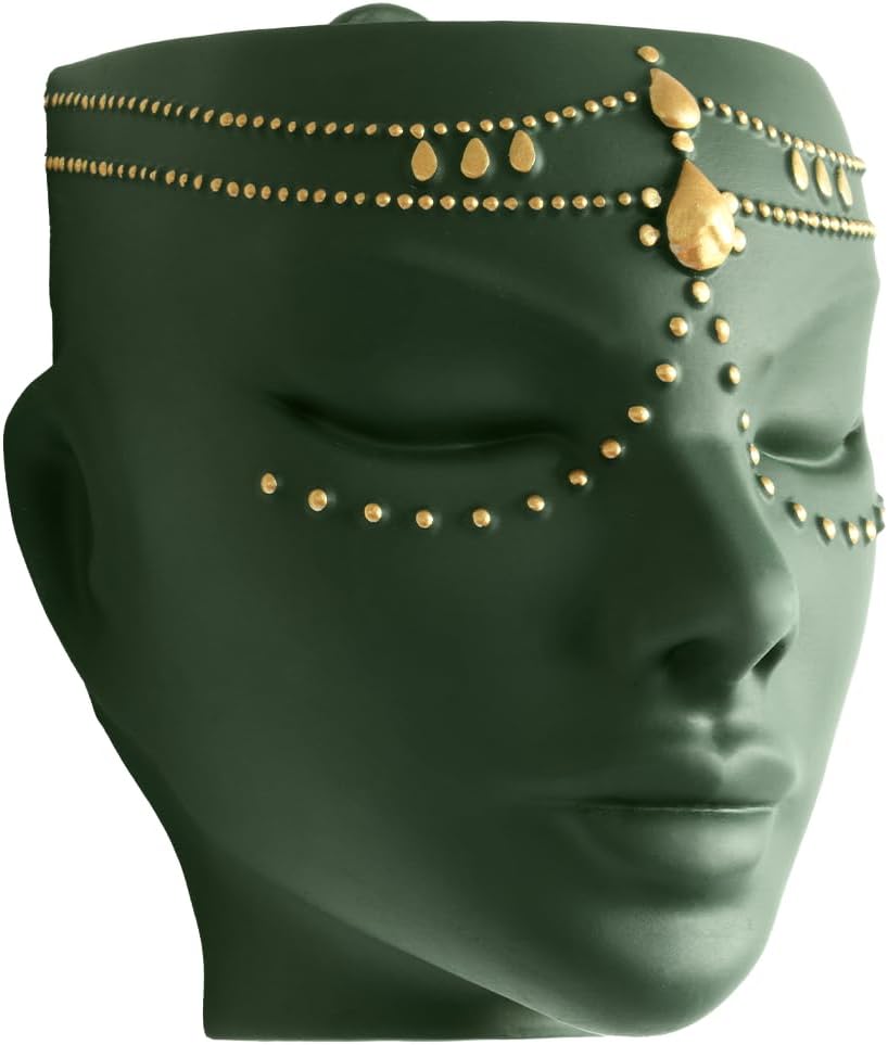 Head Planter - Indoor & Outdoor Home Decor Gifts for Plant Lovers - for Flat Surface or Wall Mount - Unique Face