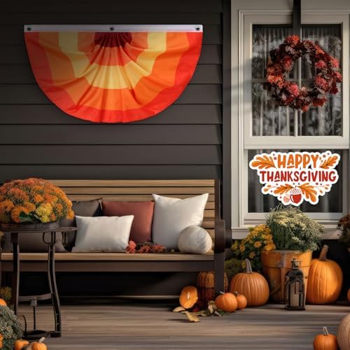 Newwiee 6 Pcs Thanksgiving Fall Bunting for Outside, Red, 3 x 1.5 ft