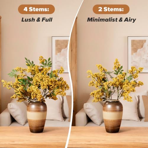 2 Pcs 31" Artificial Berry Stems, Faux Nandina Berries, Yellow