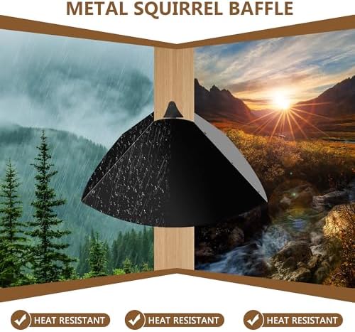 Lezcufer Metal Squirrel Baffle for 4x4 Post,Outdoor Squirrel Guard for Wooden Trunk Pole