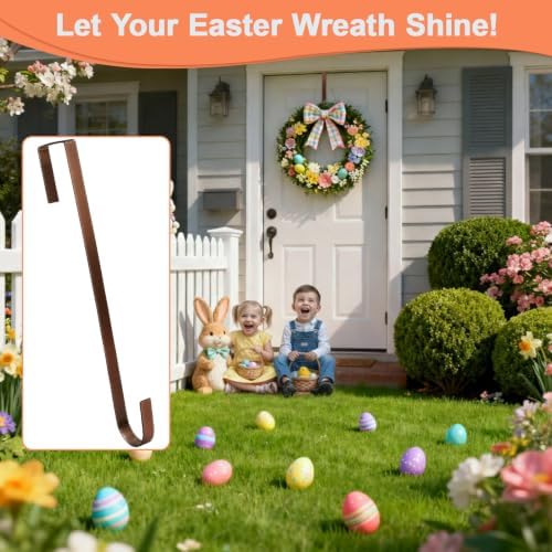 12" Wreath Hanger Over The Door Hooks, Non Scratch Metal Wreath Door Hanger