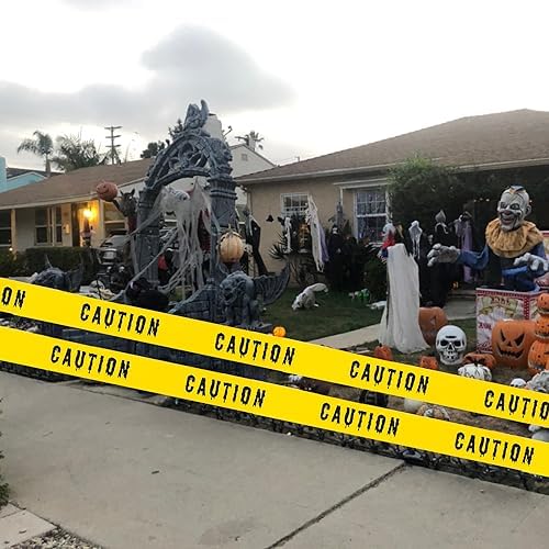 1.9inch x 82Feet Halloween Decorations Caution Tape Roll Halloween Caution Tape Halloween Tape Scary Warning Tape for Halloween Party Decorations Indoor Outdoor