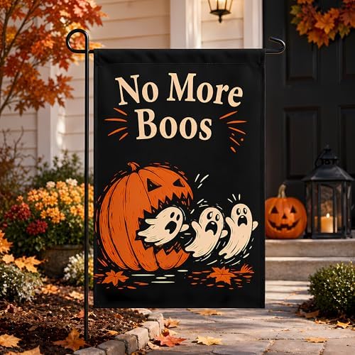 Halloween Party Decorations - Ghost Pumpkin Halloween Garden Flag | Double Sided Halloween Backdrop Banner - Halloween Party Favors Supplies Decor for Garden Yard Porch Patio Lawn Outdoor Outside