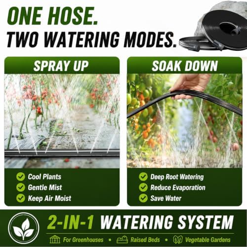 Sprinkler Hose with Holes 30 Ft (15ft 2pack) for Garden Watering