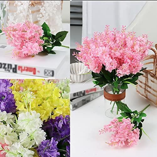 ECYC Ltd 13.78 inch Artificial Hyacinth Flower Bouquet, Silk Hyacinth Flowers Fake Flower with Stem Faux Hyacinth Flowers for Home Office Wedding Decoration,Dark Purple