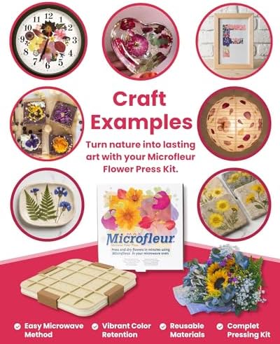 Microfleur Microwave Craft Flower Preservation Press Portable Kit, 9 inch