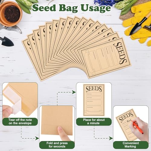 Coolrunner Wood Seed Saving Box, Seed Storage Organizer Case