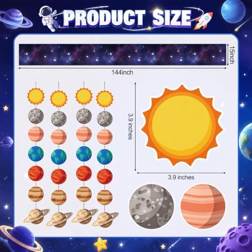 Leinuosen Solar System Ceiling Decorations Space Hanging Garlands, Space