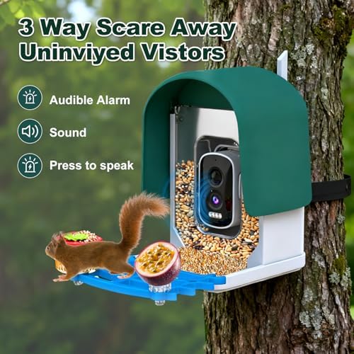 4k Smart Bird Feeder with Camera, Build-in 32GB SD Card & Solar Powered