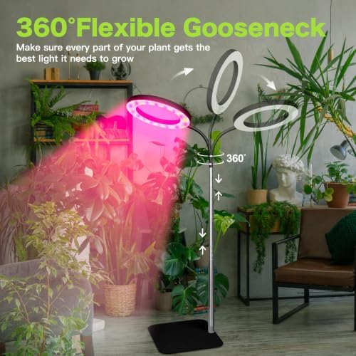 Grow Lights for Indoor Plants, Floor LED Plant Light for Tall Plant, Black