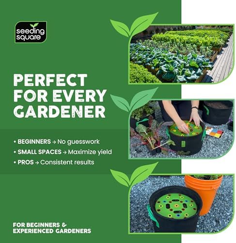 Seeding Circle Seed Spacing Tool for Pots, Buckets & Container Gardening