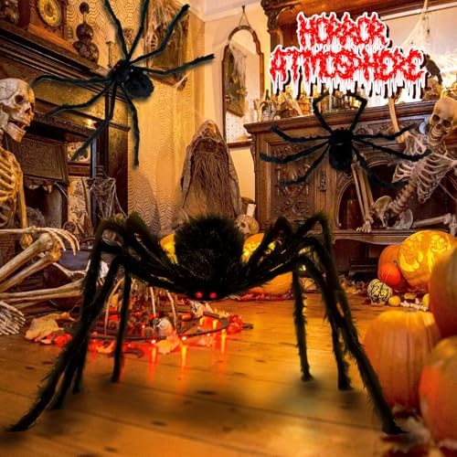 3 Packs Halloween Giant Spider Decorations Outdoor Indoor (59", 49", 35")