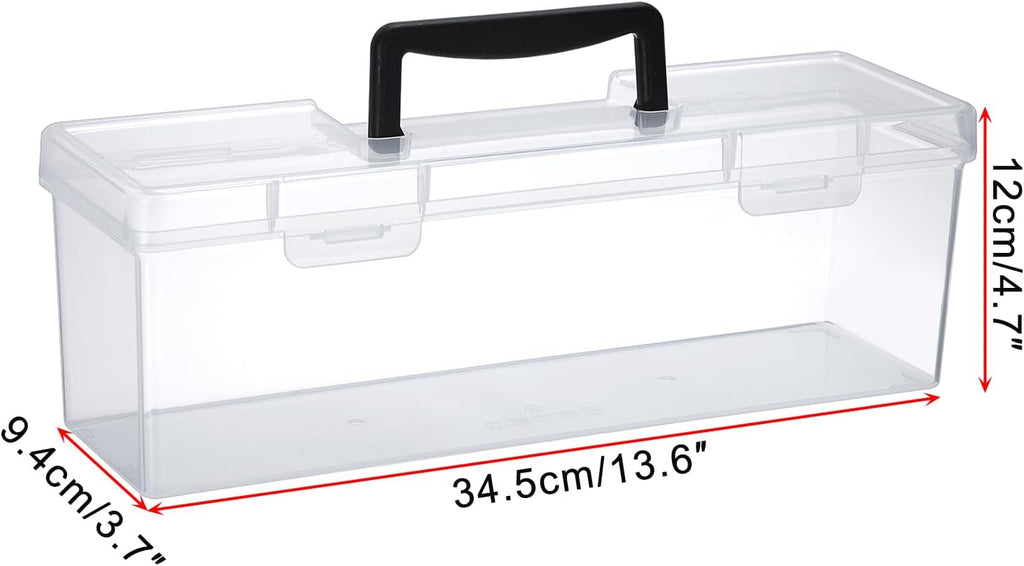 Kokone 2 Pack Plastic Clear Seed Storage Organizer Box with Handle, Portable Seed Bin with Lock, Transparent Seed