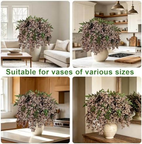 43 Inch Artificial Nandina Berry Stems for Vase Realistic Fall Floral Stems