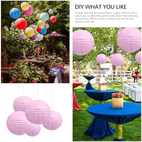 20Pcs Light Purple Paper Lanterns for Parties, 4” 6” 8” 10” 12” Chinese Asian Hanging Round Paper Lanterns for Birthday Wedding Halloween Christmas Home Decor Party Decor