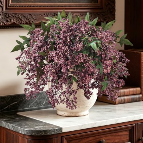 43 Inch Artificial Nandina Berry Stems, Extra-Long Size Realistic