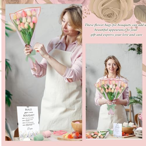 Tinlade 75 Pcs DIY Pink Flower Bar Supplies for Wedding Bridal Shower