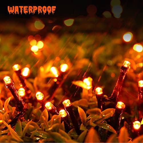Orange Halloween Lights, 114ft 300 LED Halloween String Lights with 8 Modes