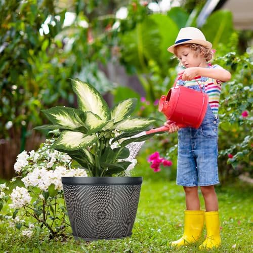 Quarut 15 Inch 4 Pack Large Pots, for Plants,Plastic Flower Pot for Indoor