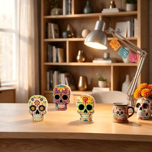 Smile Dia de los Muertos Wooden Block Decor
