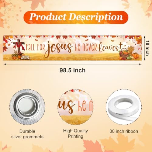 Fall for Jesus He Never Leaves Christian Fall Banner Thanksgiving Yard Sign