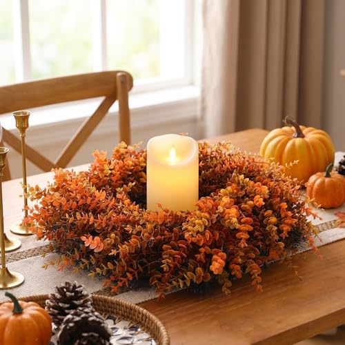 28" Fall Gradient Eucalyptus Wreaths for Front Door,Fall Decorations