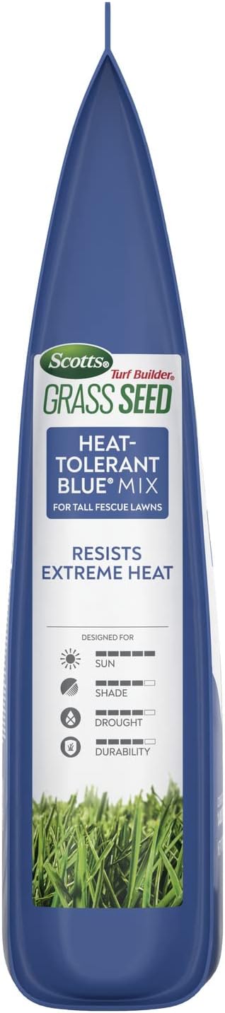 Scotts Turf Builder Grass Seed Heat-Tolerant Blue Mix, 5.6 lbs. | For Tall Fescue Lawns, Grass Seed Plus Lawn