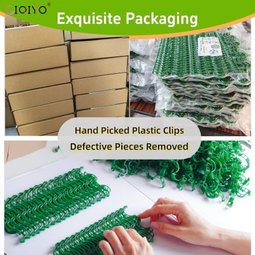 Plant Support Clips,Plastic Clips for Securing Plants,Tomato Vine Clips,Plant Fixing Clips,Garden Clips for Climbing Plants,Grape and Vine Vegetables (130, Green)