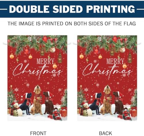 Christmas Retriever Dogs Large Garden Flags Double Sided 28X40 Inch