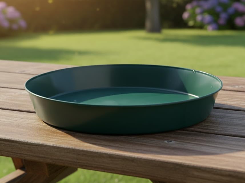 Saucers 18 Inch (16.3 Inch Base), Hunter Green Case of 2 | Hunter Green Colored Polypropylene, Heavy Duty